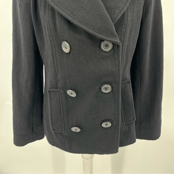 Black Wool Blend Short Coat M Timeless Tailored Winter capsule quiet luxury - Picture 9 of 15